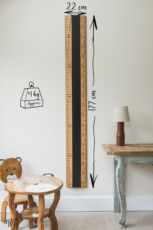 The Chalkboard One Wooden Ruler - Walnut