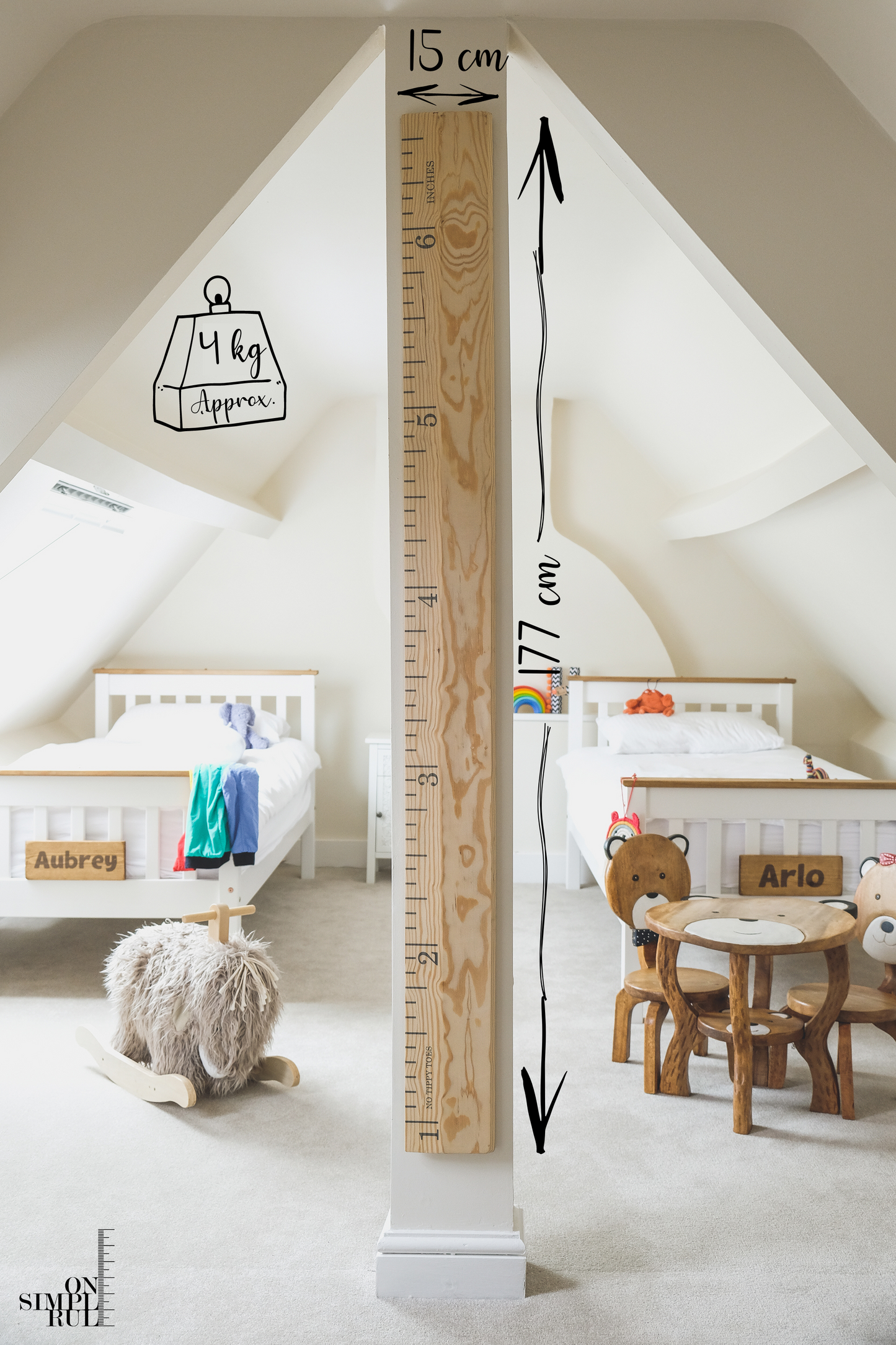 The Skinny One Wooden Ruler - Natural
