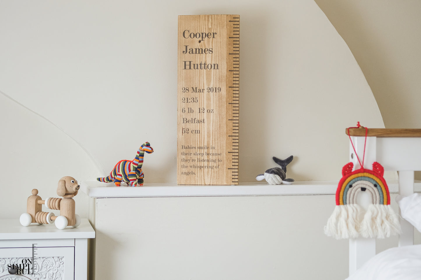 The Baby One Wood Ruler - Oak - Vertical