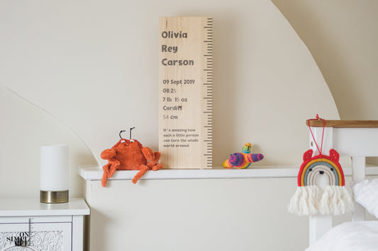 The Baby One Wood Ruler - Natural - Vertical