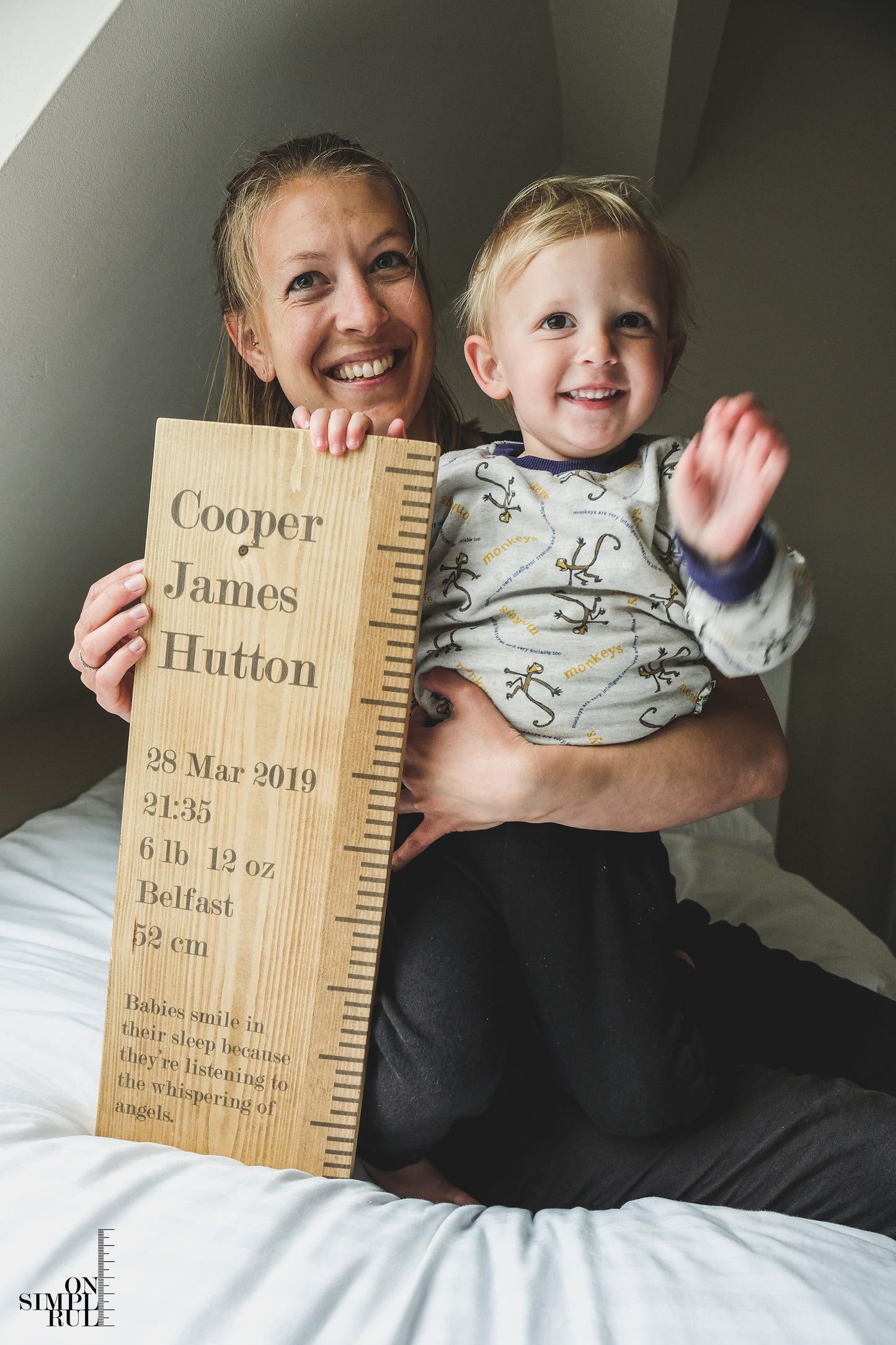 The Baby One Wood Ruler - Oak - Vertical