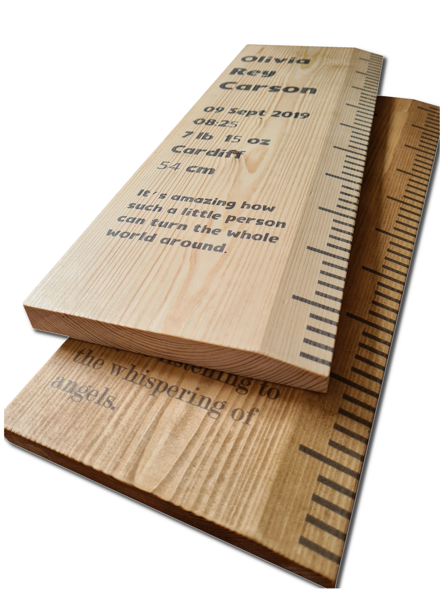 The Baby One Wood Ruler - Oak - Vertical