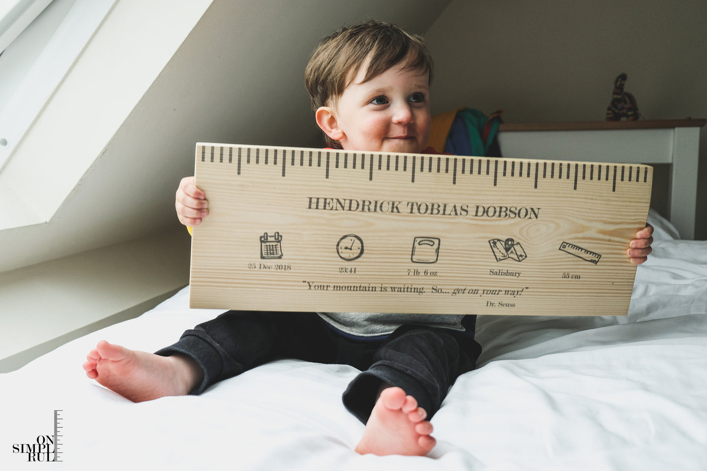 The Baby One Wood Ruler - Natural - Horizontal